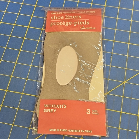 Juncture Grey Shoe Liners 3 Pair per Package - Picture 1 of 4